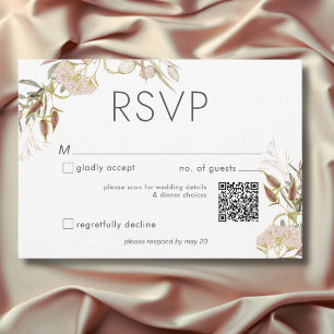 Tarjeta De Confirmación De Asistencia Boda de flores silvestres rusticas de Boho Delicat