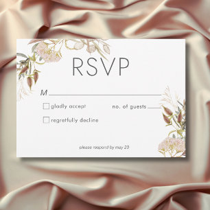 Tarjeta De Confirmación De Asistencia Boda de flores silvestres rusticas de Boho Delicat