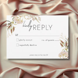 Tarjeta De Confirmación De Asistencia Boda de flores silvestres rusticas de Boho Delicat