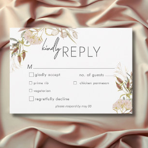 Tarjeta De Confirmación De Asistencia Boda de flores silvestres rusticas de Boho Delicat