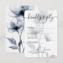 Boda de flores translúcidas azules personalizadas