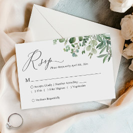 Tarjeta De Confirmación De Asistencia Boda de follaje Eucalyptus