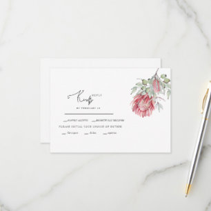 Tarjeta De Confirmación De Asistencia Boda de follaje floral australiano