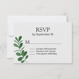 Tarjeta De Confirmación De Asistencia Boda de follaje verde de todas las estaciones