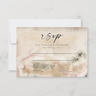 Tarjeta De Confirmación De Asistencia Boda de fotografía de color de agua Minimalista mo