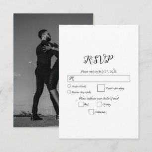 Tarjeta De Confirmación De Asistencia Boda de fotografía de parejas de guiones modernos