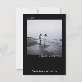 Tarjeta De Confirmación De Asistencia Boda de fotografía Minimalista moderna y simple ne