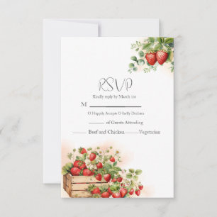 Tarjeta De Confirmación De Asistencia Boda de fresas acuáticas
