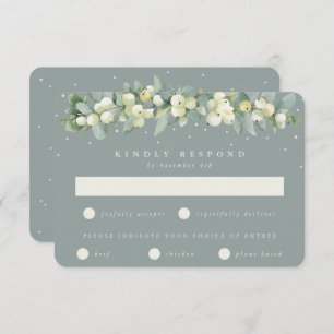 Tarjeta De Confirmación De Asistencia Boda de Garland Seafoam Green Snowberry+Eucalyptus