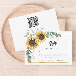 Tarjeta De Confirmación De Asistencia Boda de girasol con escritura botánica floral