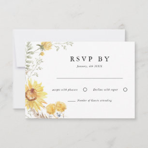 Tarjeta De Confirmación De Asistencia Boda de girasol de verano tardío