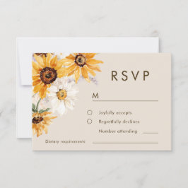 Tarjeta De Confirmación De Asistencia Boda de girasoles bohemios
