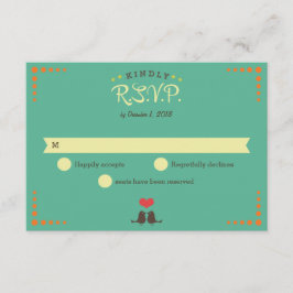 Tarjeta De Confirmación De Asistencia Boda de grabación de vinilo retro moderno