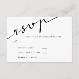 Tarjeta De Confirmación De Asistencia Boda de guión de caligrafía simple y elegante de R