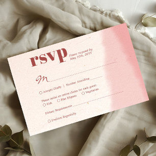Tarjeta De Confirmación De Asistencia Boda de guiones negrita de Rubor y Bloom minimalis