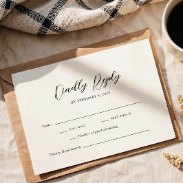 Tarjeta De Confirmación De Asistencia Boda de guiones simple y elegante