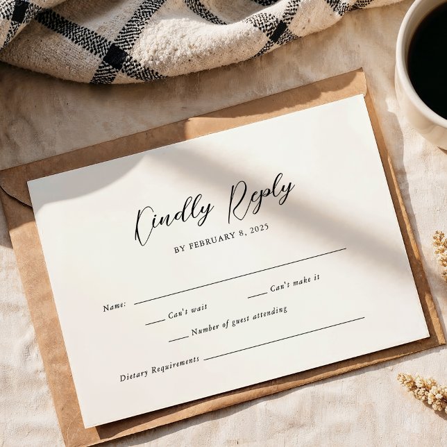 Tarjeta De Confirmación De Asistencia Boda de guiones simple y elegante (Subido por el creador)