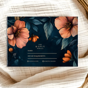 Tarjeta De Confirmación De Asistencia Boda de Halloween elegante