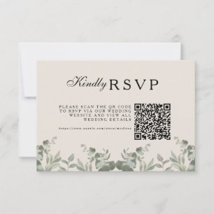 Tarjeta De Confirmación De Asistencia Boda de Hojas de Eucalipto Boho