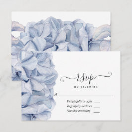 Tarjeta De Confirmación De Asistencia Boda de Hortensias Azules