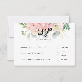 Tarjeta De Confirmación De Asistencia Boda de Hydrangea Rosa