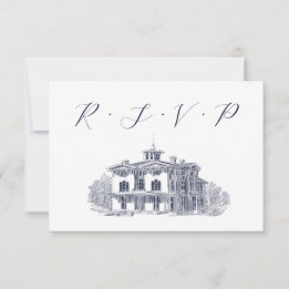 Tarjeta De Confirmación De Asistencia Boda de Ilustracion de Villa Italiana Vintage