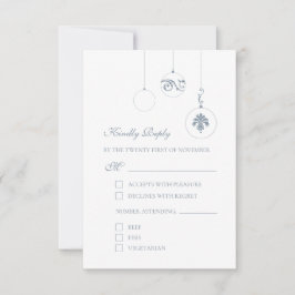 Tarjeta De Confirmación De Asistencia Boda de Invierno de los Navidades Azules de Hielo 