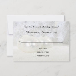 Tarjeta De Confirmación De Asistencia Boda de Invierno de los Navidades Blancos