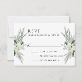 Tarjeta De Confirmación De Asistencia Boda de invierno de otoño floral rústica