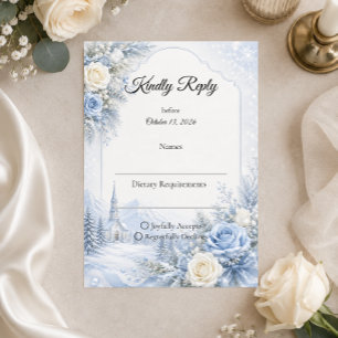Tarjeta De Confirmación De Asistencia Boda de invierno encantada