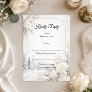 Tarjeta De Confirmación De Asistencia Boda de invierno sin tiempo
