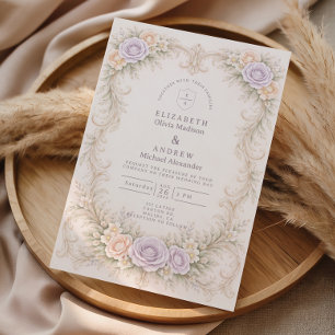 Tarjeta De Confirmación De Asistencia Boda de Jardín Barroco con Toque de Lavanda