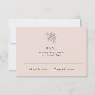 Tarjeta De Confirmación De Asistencia Boda de Jardín Botánico Elegante Rosa Rubor