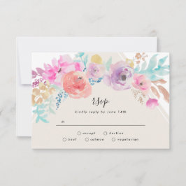 Tarjeta De Confirmación De Asistencia Boda de jardín de flores Pastel colorido