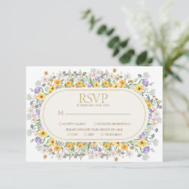 Tarjeta De Confirmación De Asistencia Boda de jardín de flores silvestres de primavera c