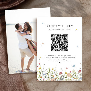 Tarjeta De Confirmación De Asistencia Boda de jardín de flores silvestres de primavera c