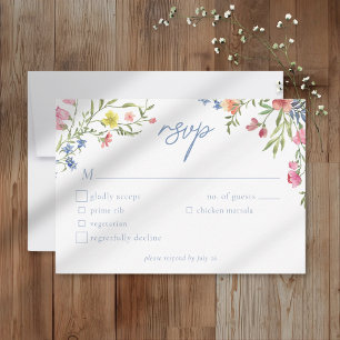 Tarjeta De Confirmación De Asistencia Boda de Jardín de Flores Silvestres de Primavera R