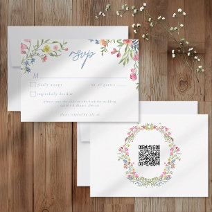 Tarjeta De Confirmación De Asistencia Boda de Jardín de Flores Silvestres Románticas de