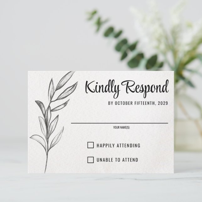 Tarjeta De Confirmación De Asistencia Boda de jardín de primavera (Anverso de pie)