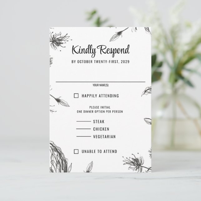 Tarjeta De Confirmación De Asistencia Boda de jardín de primavera (Anverso de pie)