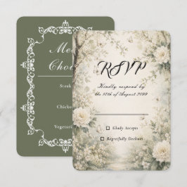 Tarjeta De Confirmación De Asistencia Boda de Jardín de Primavera Mariposa Blanca 
