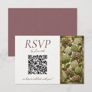 Tarjeta De Confirmación De Asistencia Boda de Jardín de Vidrio Emplomado