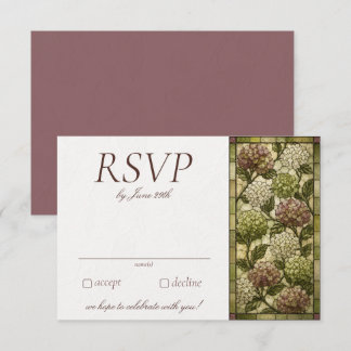 Tarjeta De Confirmación De Asistencia Boda de Jardín de Vidrio Emplomado