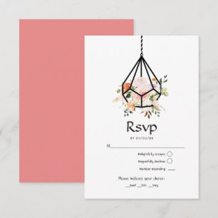 Tarjeta De Confirmación De Asistencia Boda de Jardín Floral Pastel Rústico en Terrario