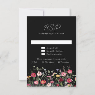 Tarjeta De Confirmación De Asistencia Boda de jardín florido rústico campestre
