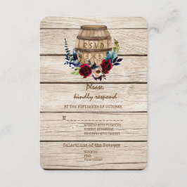 Tarjeta De Confirmación De Asistencia Boda de la caída del barril de vino floral de Borg