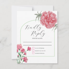 Tarjeta De Confirmación De Asistencia Boda de la colección de flores rosas Delicadas