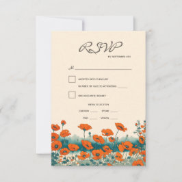 Tarjeta De Confirmación De Asistencia Boda de la elección de comida floral rústica Boho