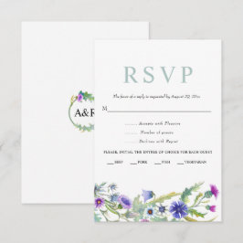 Tarjeta De Confirmación De Asistencia Boda de la flor silvestre acuarela colorida