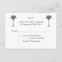 Tarjeta De Confirmación De Asistencia Boda de la Isla Tropical del Árbol de Palma Formal
